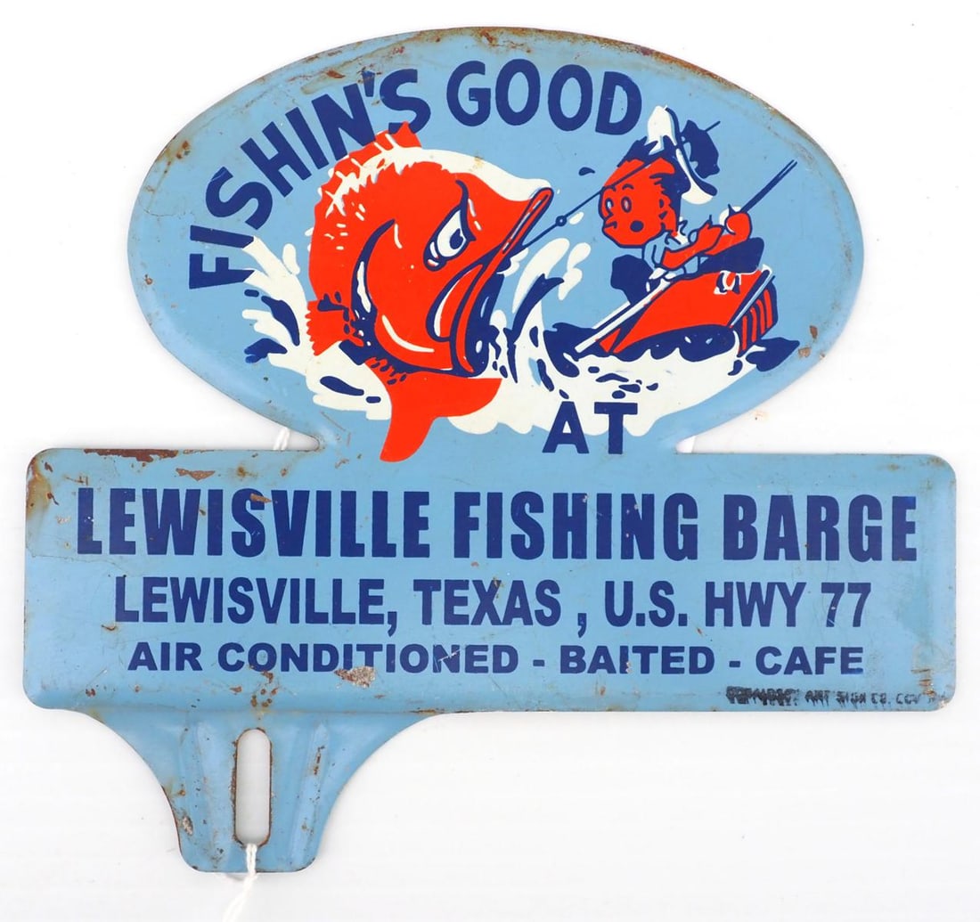 Lewisville Fishing Barge license plate topper (1 of 2)