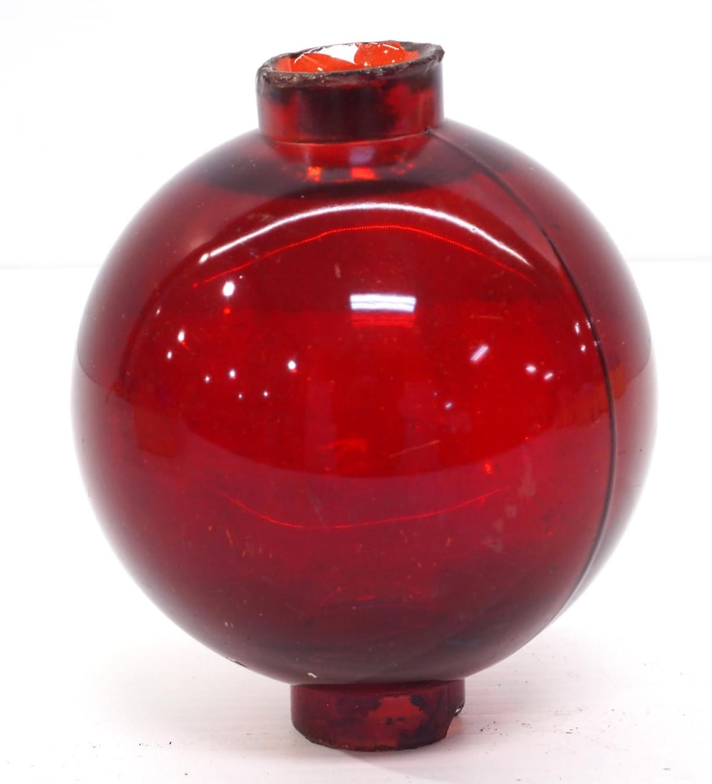 SLR ghost flashed red wide collar lightning rod ball (1 of 4)