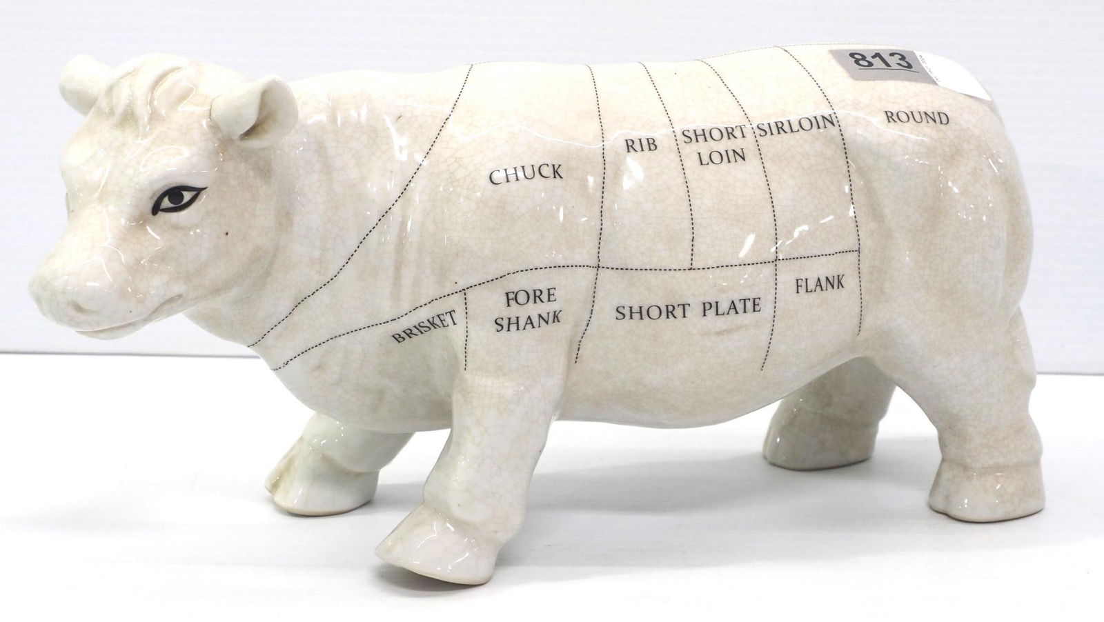 Porcelain cow model with meat cut diagram (1 of 4)