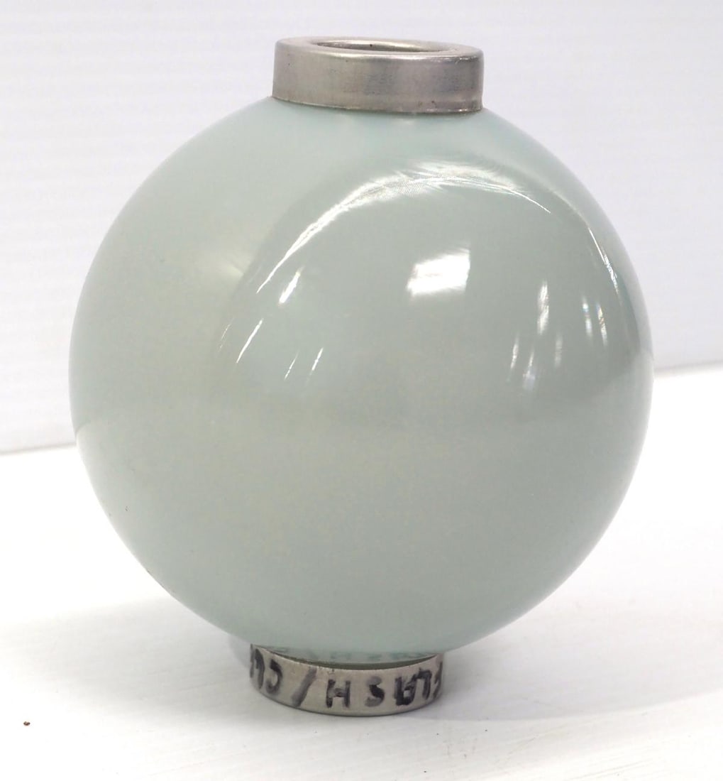 Flashed pastel green lightning rod ball, NOS with caps (1 of 3)