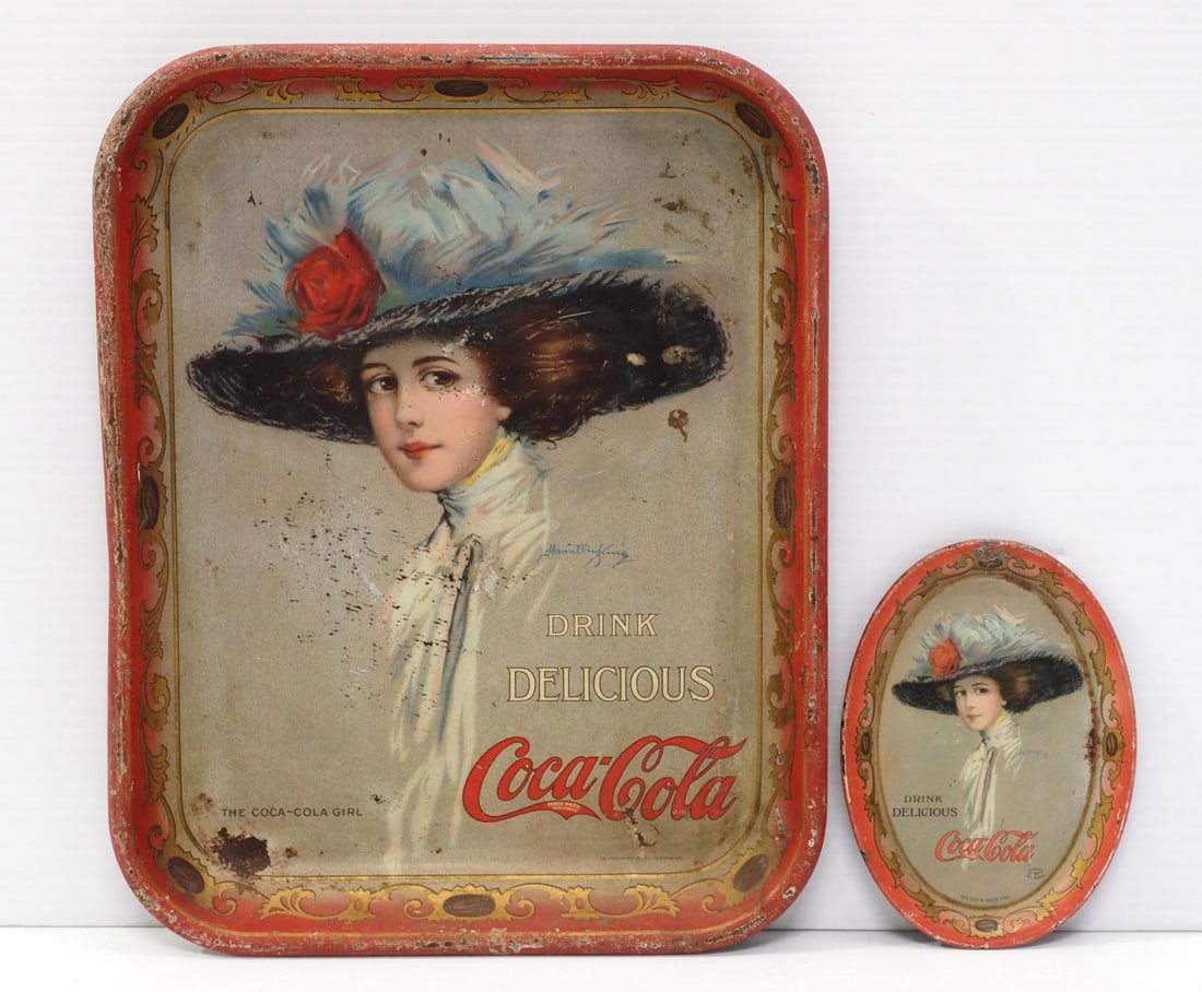 (2) Coca Cola metal trays (1 of 4)