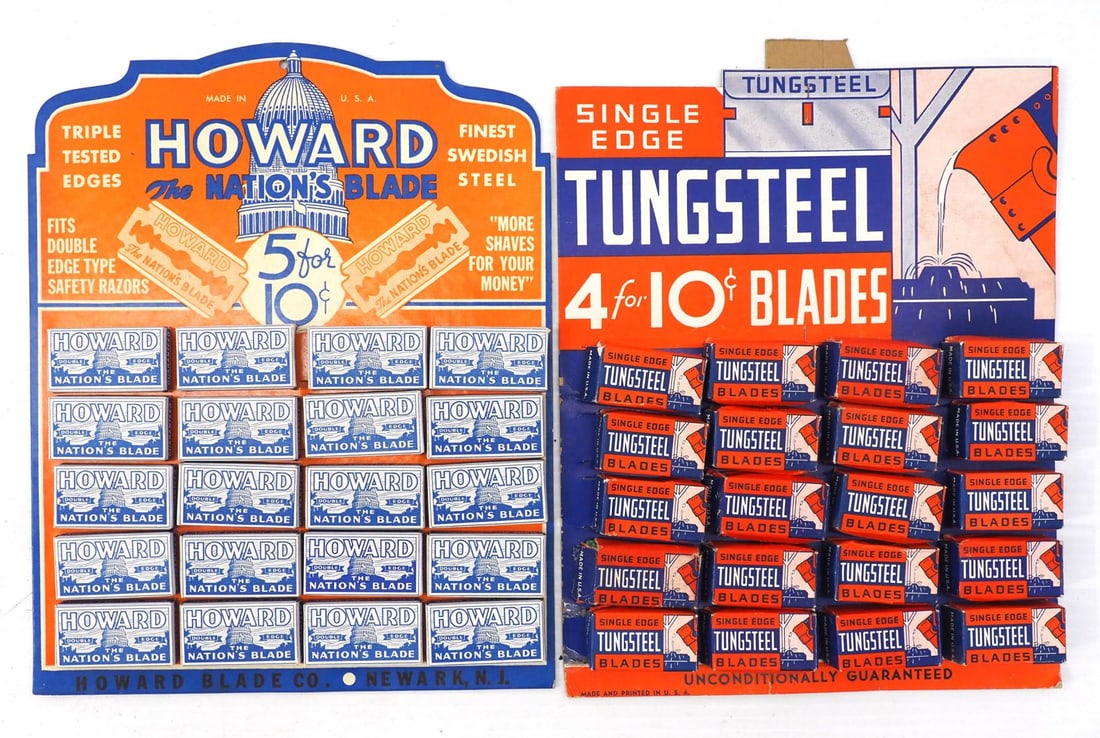 (2) NOS razor blade product displays with product (1 of 3)