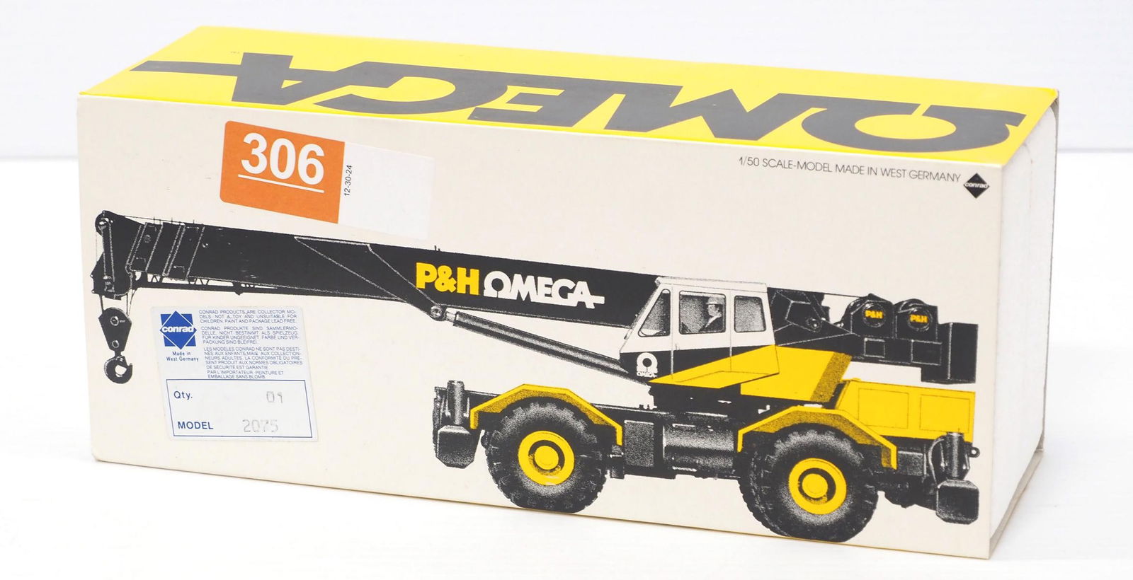 P&H Omega Rough Terrain Crane: 1:50 scale P&H Omega Rough Terrain Crane, made in West Germany - NIB