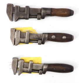 (3) PS&W screw-adjust monkey wrenches