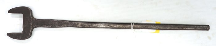 Large hand-forged open end wrench