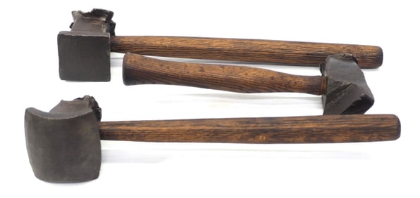 (3) Blacksmith striking hammers