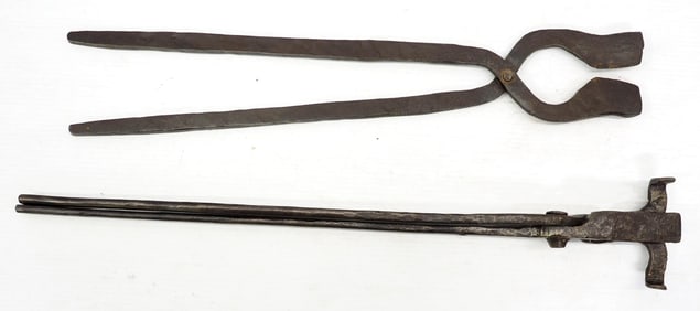 Large blacksmith axe tongs and shears