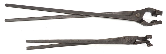 (2) Large blacksmith tongs