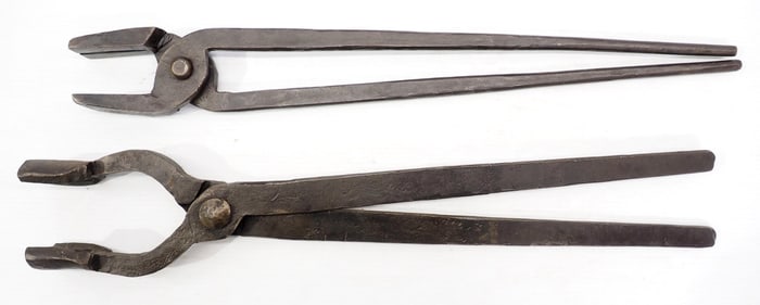 (2) Extra large blacksmith tongs