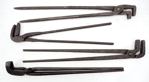 (3) Large blacksmith tongs