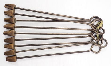 Complete set of 5/8" copper branding numbers