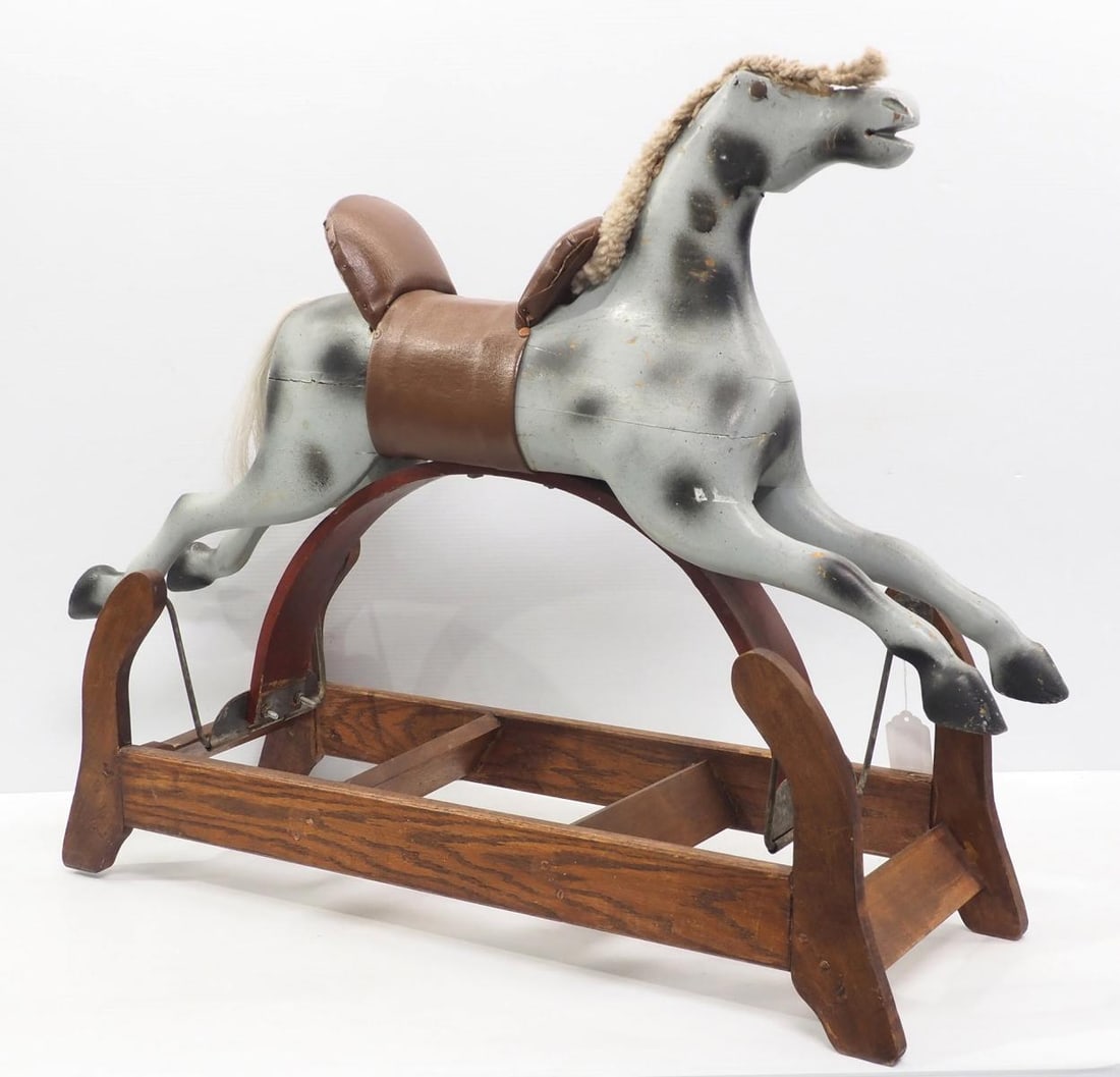 Wooden rocking horse with wooden base (1 of 2)