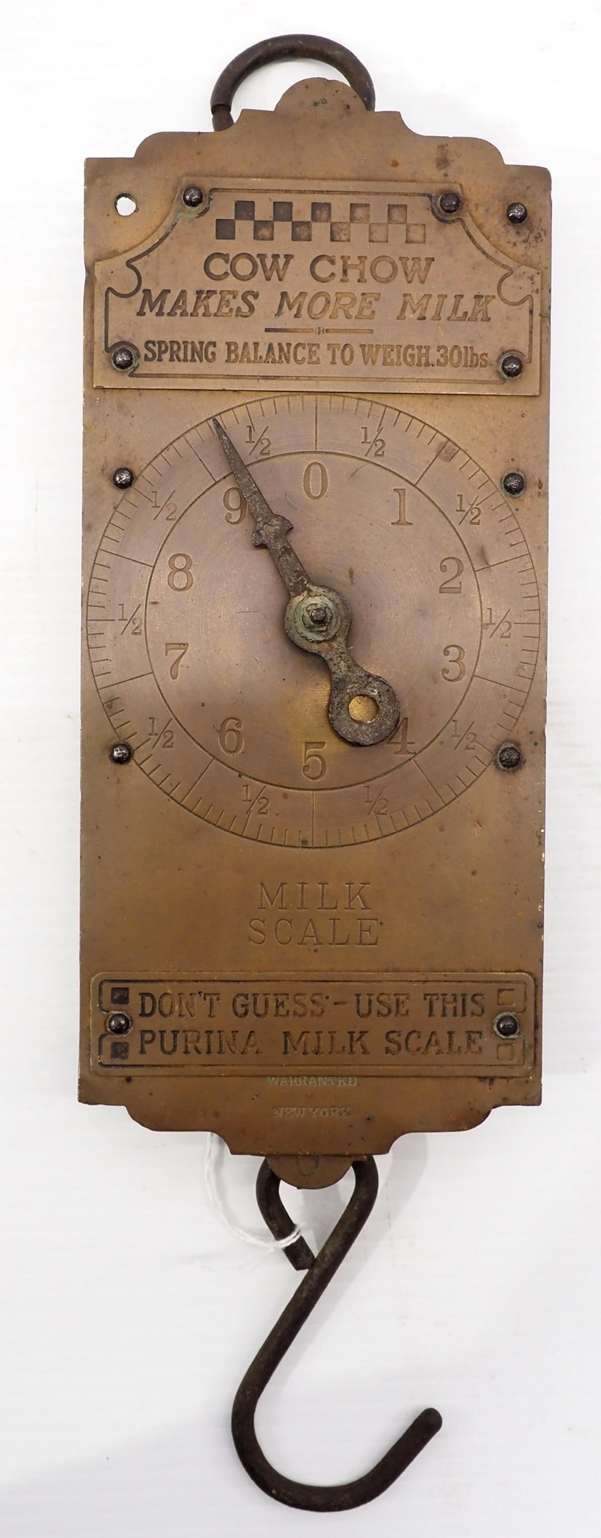 Brass hanging Cow Chow Milk Scale (1 of 2)