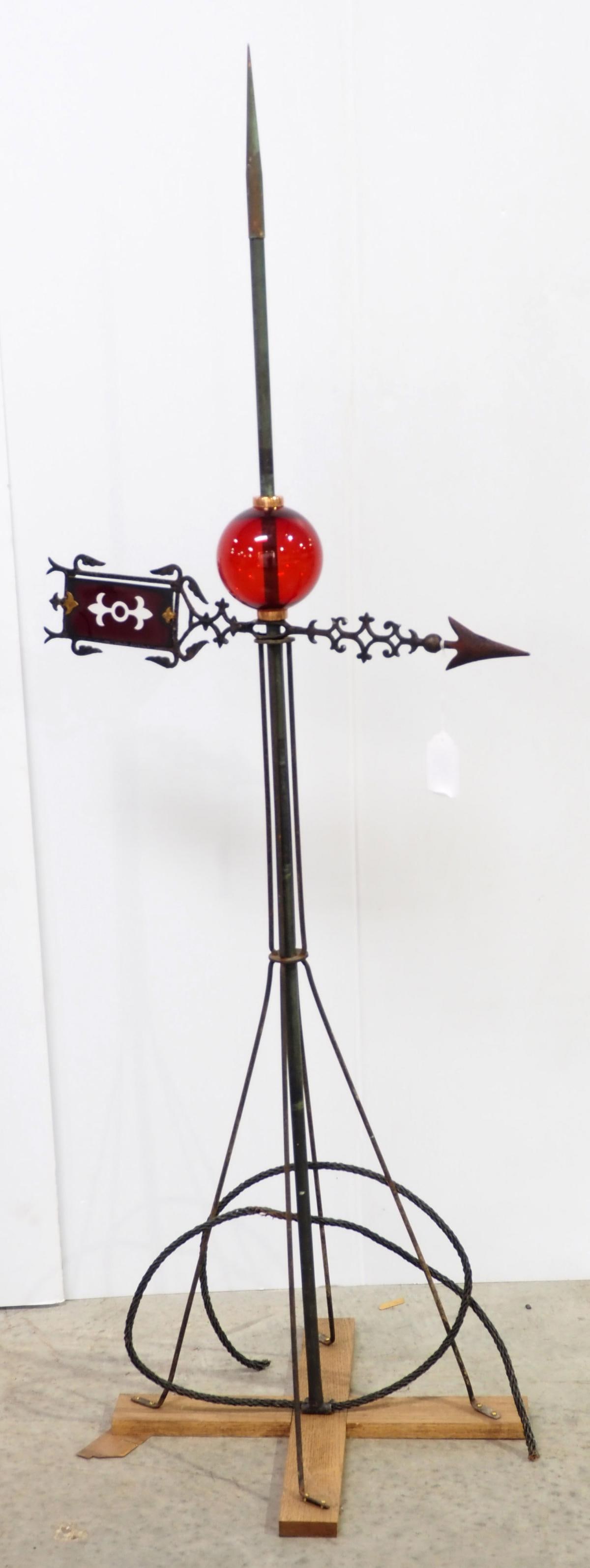 Lightning rod with ball & weathervane (1 of 2)