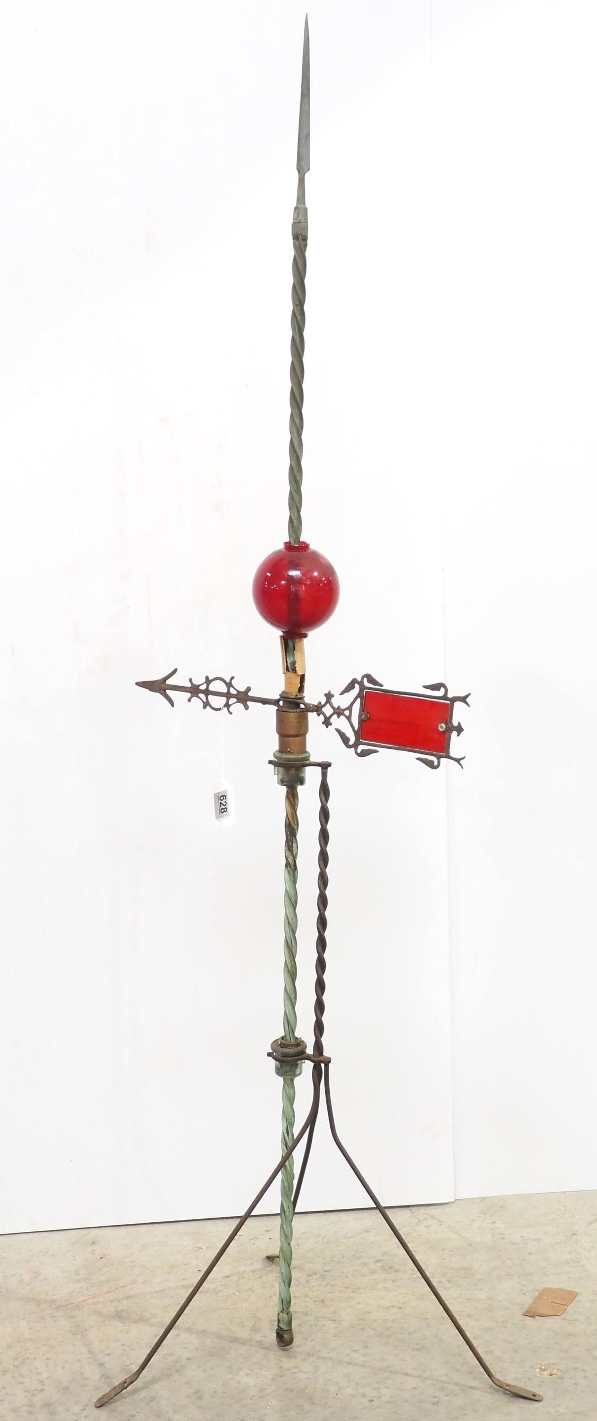 Lightning rod with ball & weathervane (1 of 2)