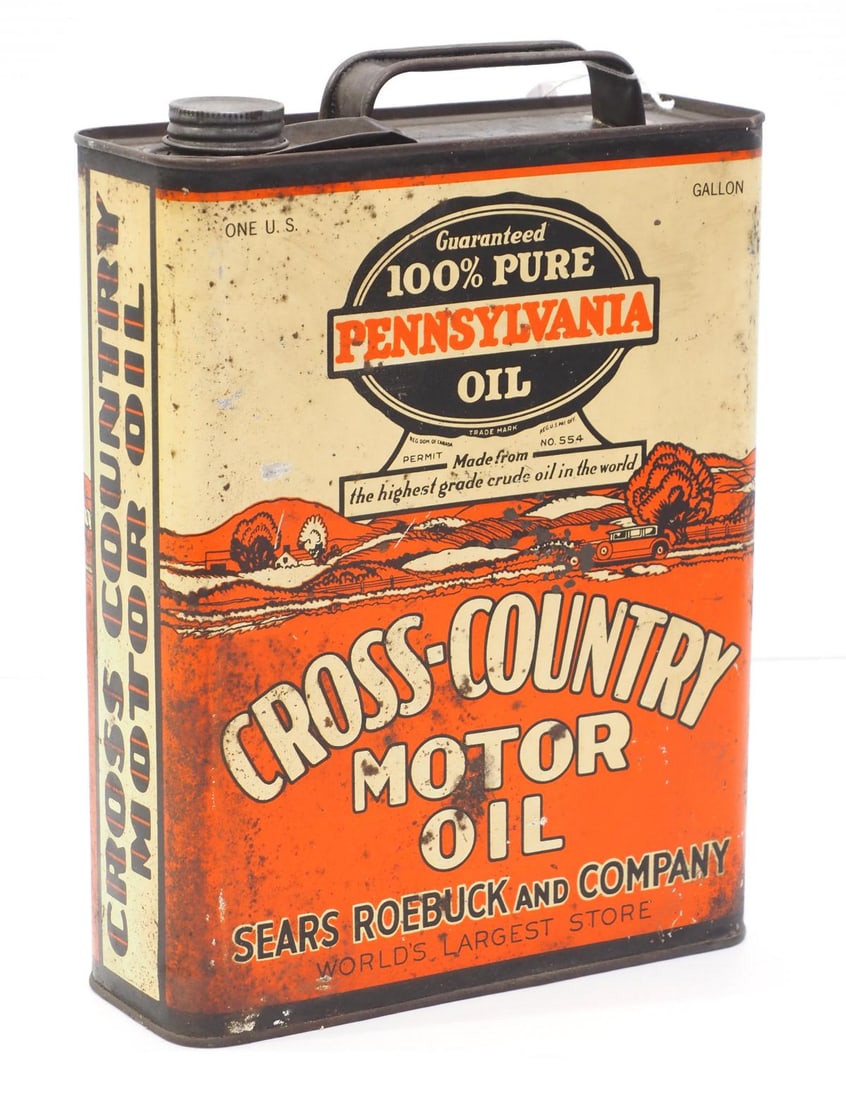 1-gal. Sears Roebuck Cross-Country Motor Oil can (1 of 2)