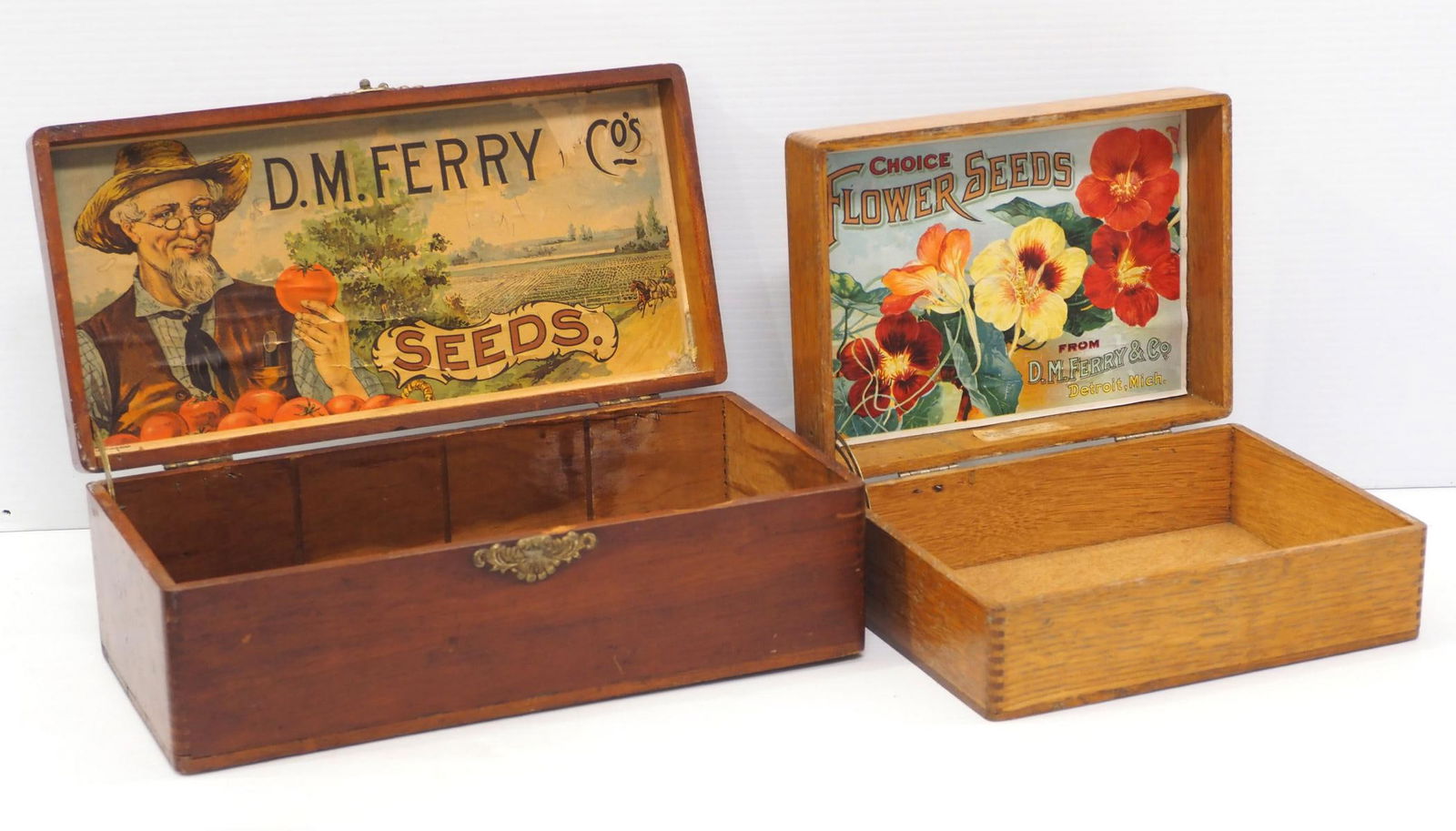 (2) D.M. Ferry Seeds wooden boxes (1 of 2)
