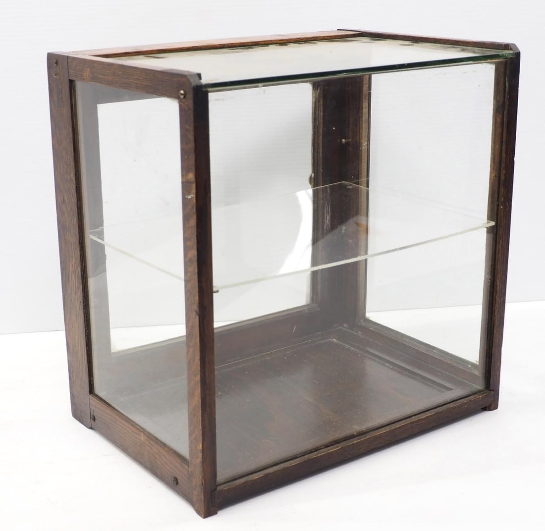Wood-framed country store display cabinet (1 of 2)