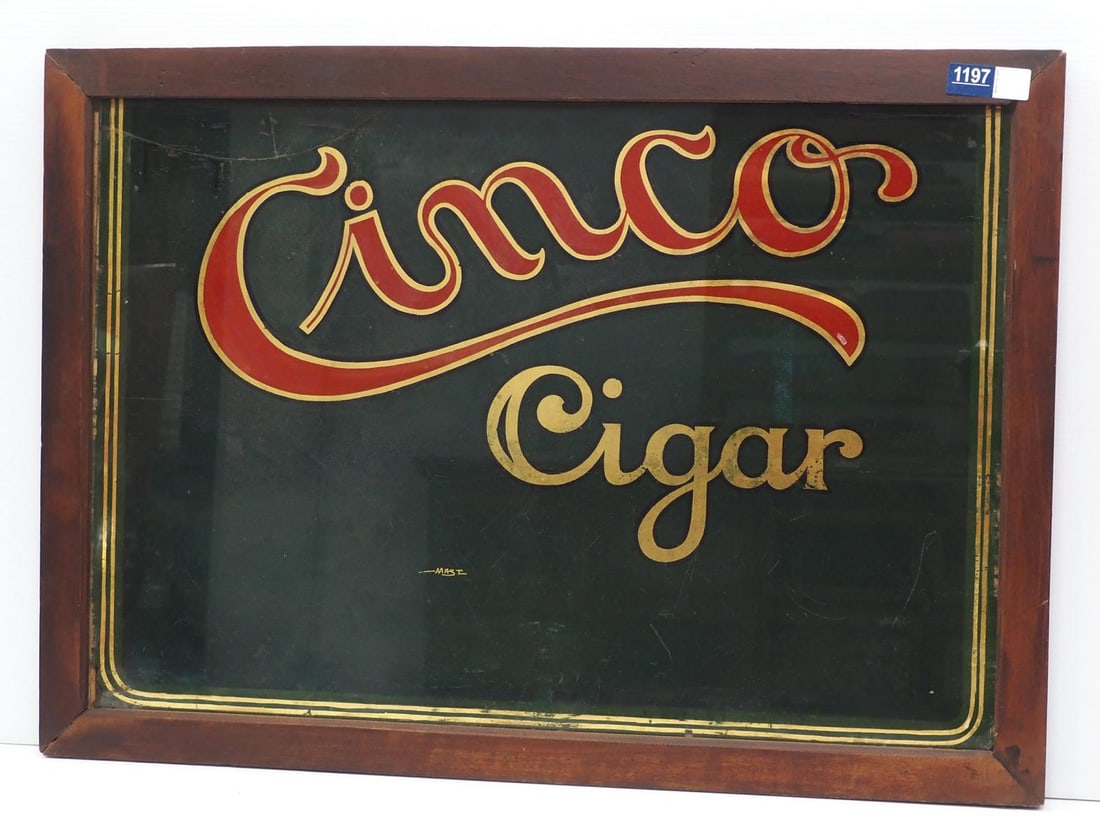 Cinco Cigars glass advertisement (1 of 4)