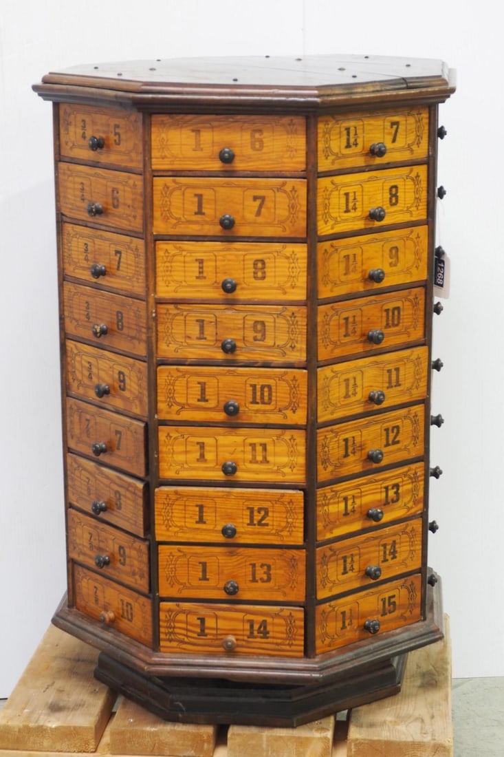 Spinning octagon wooden bolt bin (1 of 3)