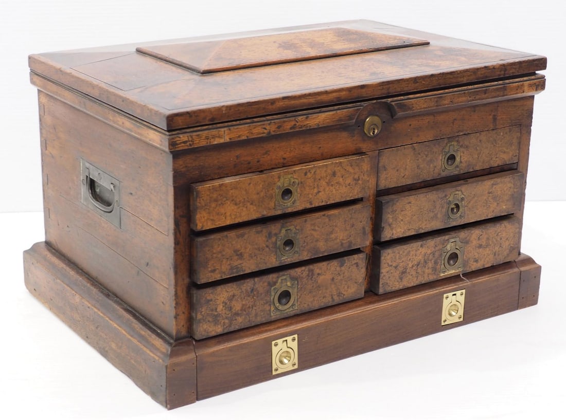 7-drawer burled walnut machinist chest (1 of 3)
