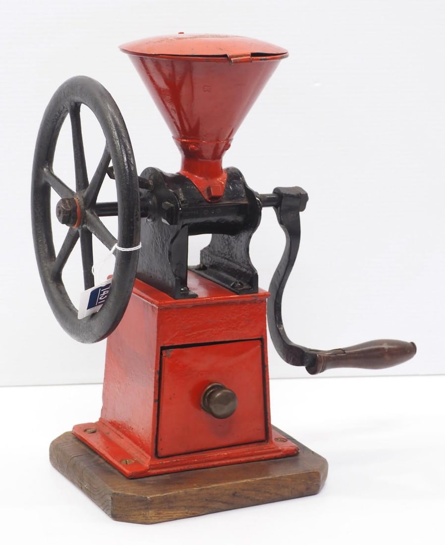 Unusual cast iron & tin table-top coffee mill (1 of 3)