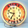 Atlas Tires electric lighted clock
