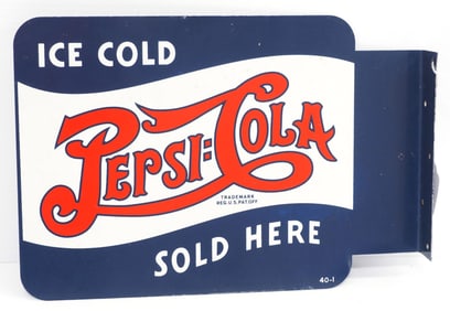 Ice Cold Pepsi Cola flanged sign