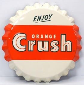 Enjoy Orange Crush bottle cap sign