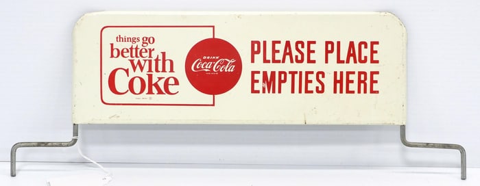 Coca Cola bottle rack sign