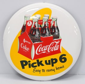 Coca Cola 6-pack button sign
