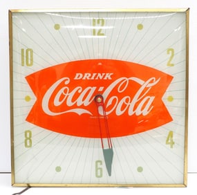 Coca Cola clock with fishtail