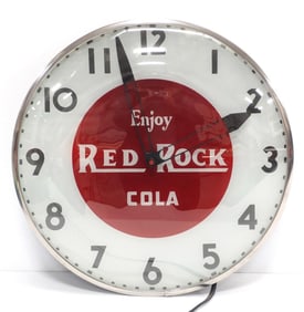 Red Rock Cola lighted clock