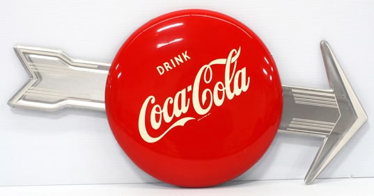 Drink Coca Cola arrow button sign