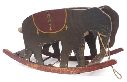 1920-30s Elephant-shaped rocker/pull toy