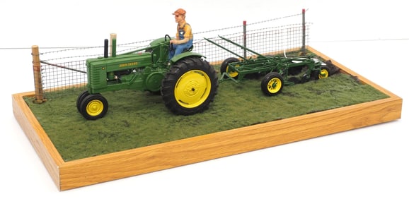 John Deere A with 3-bottom plow