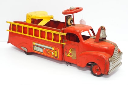 Marx VFD sit & ride Fire Truck with ladder