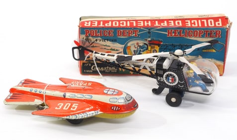 Police Helicopter & Wyandotte Rocket Space Ship