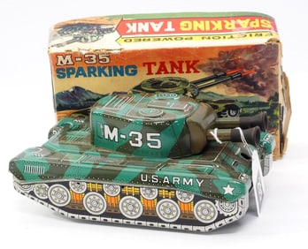 M-35 Sparking Tank friction toy by Alps