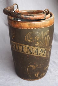 Early leather O. Putnam fire bucket