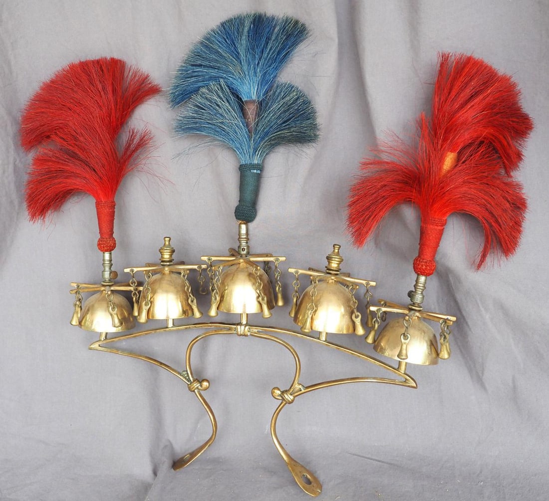 Brass ornate harness bells: Brass ornate harness bells , 15" x 19" -Great *NOTE: This item will be packaged and shipped when we return to our Indiana facility the week of June 16.
