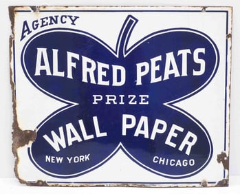 Alfred Peats Prized Wall Paper sign
