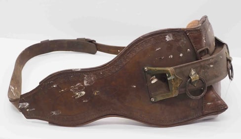 Fancy leather harness back piece