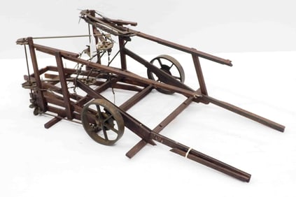 Salesman sample horse-drawn cornstalk cutter