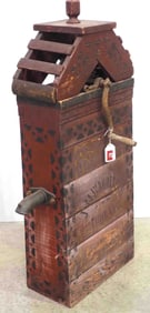 Early wooden hand crank water pump