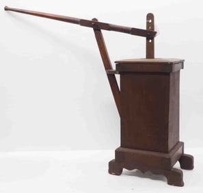 Primitive pump-style wooden butter churn