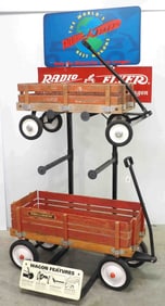Radio Flyer store display stand with (2) wagons