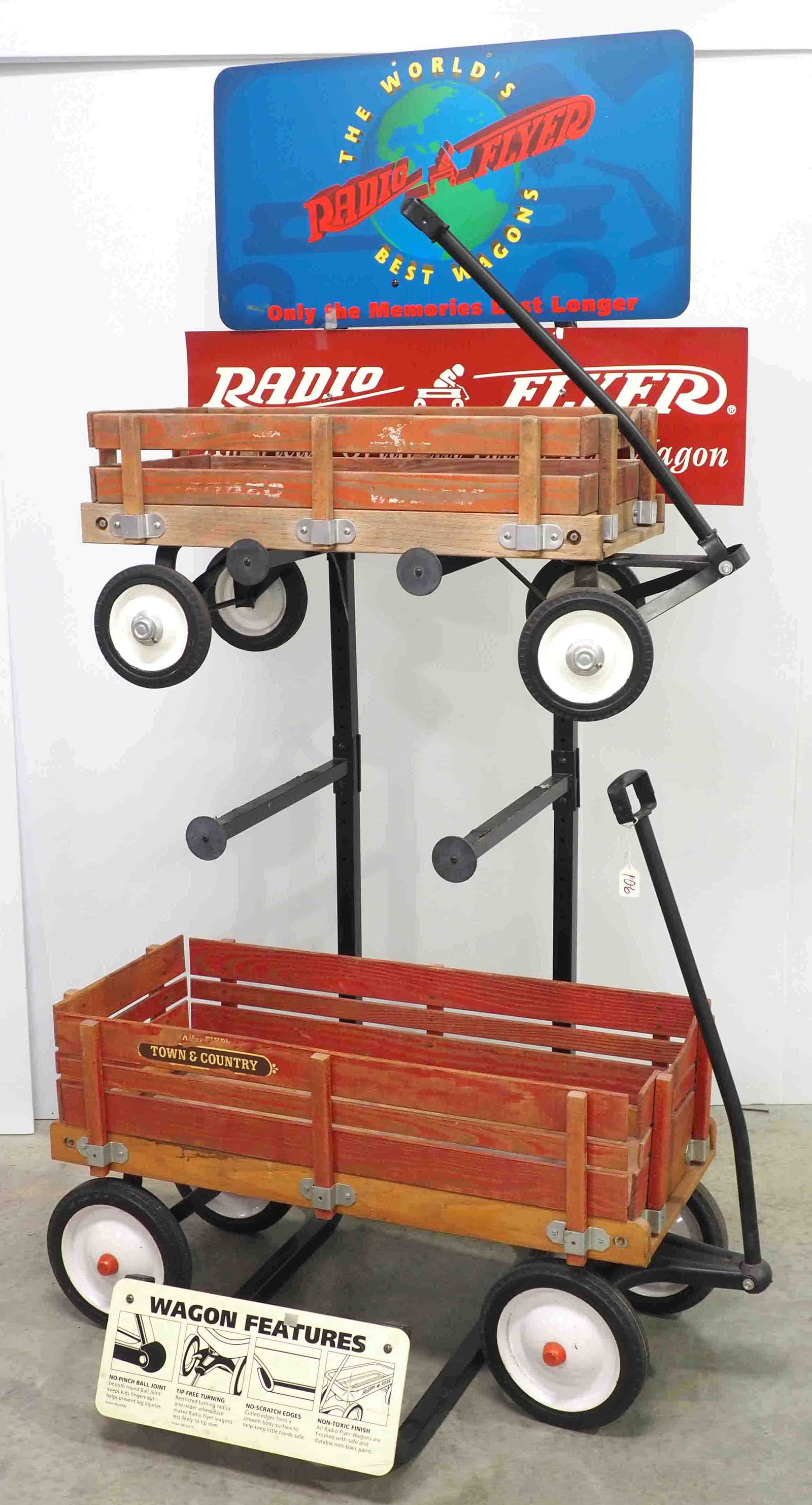Radio Flyer store display stand with (2) wagons (1 of 2)