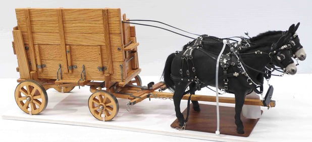 Custom wooden double-board box wagon model
