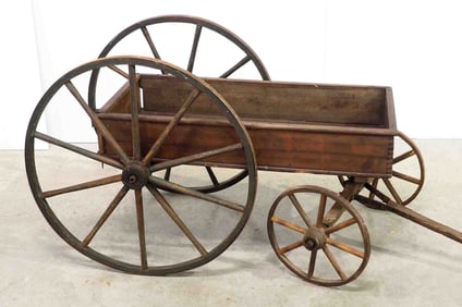 Child's pull-type wooden wagon